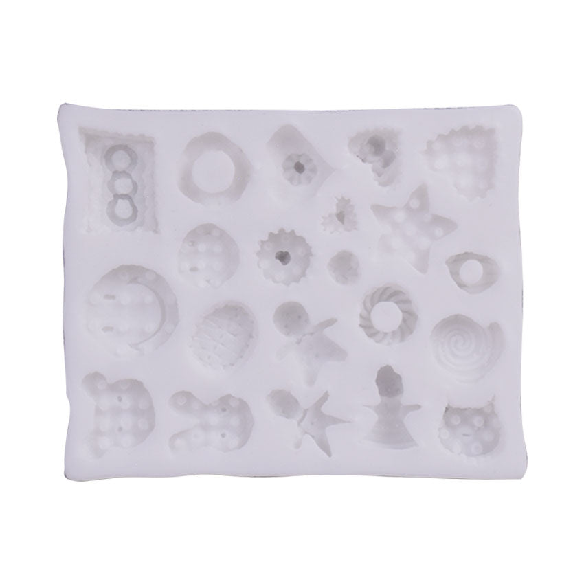 Mini Multi Shape Cookies Silicone Fondant Mold 21 Cavity