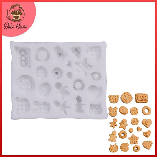 Mini Multi Shape Cookies Silicone Fondant Mold 21 Cavity