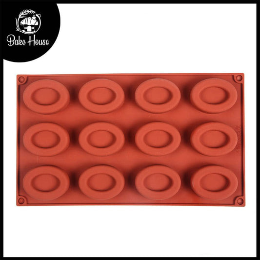 Mini Oval Donut Shape Silicone Mold 12 Cavity