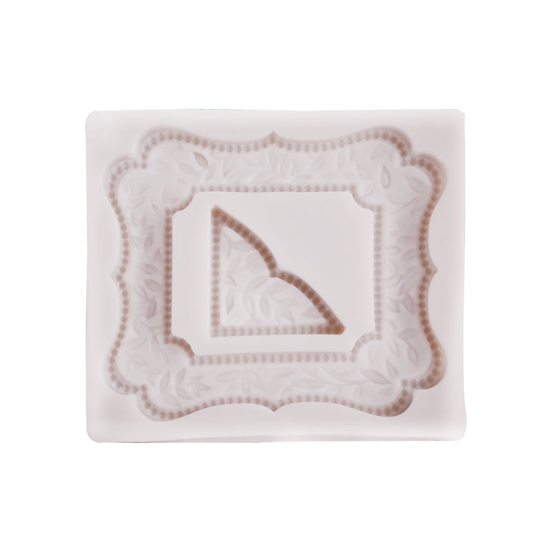 Mini Rectangle Frame with Corner Silicone Fondant Mold