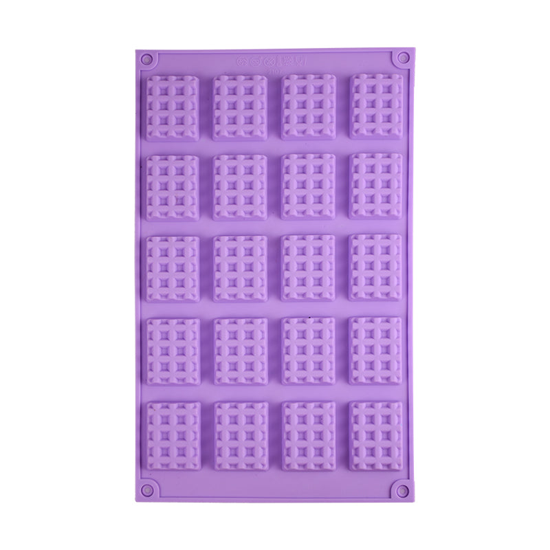 Mini Rectangle Waffle Silicone Baking Mold 20 Cavity