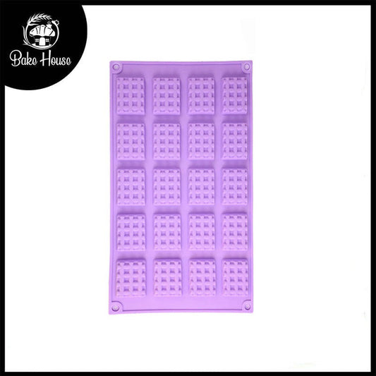 Mini Rectangle Waffle Silicone Baking Mold 20 Cavity