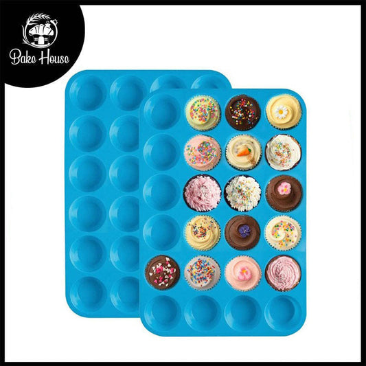 Mini Silicone Muffin Cupcake Baking Tray 24 Cavity