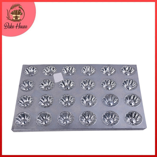 Mini Tart Mold Tray Silver 24 Cavity Design 01