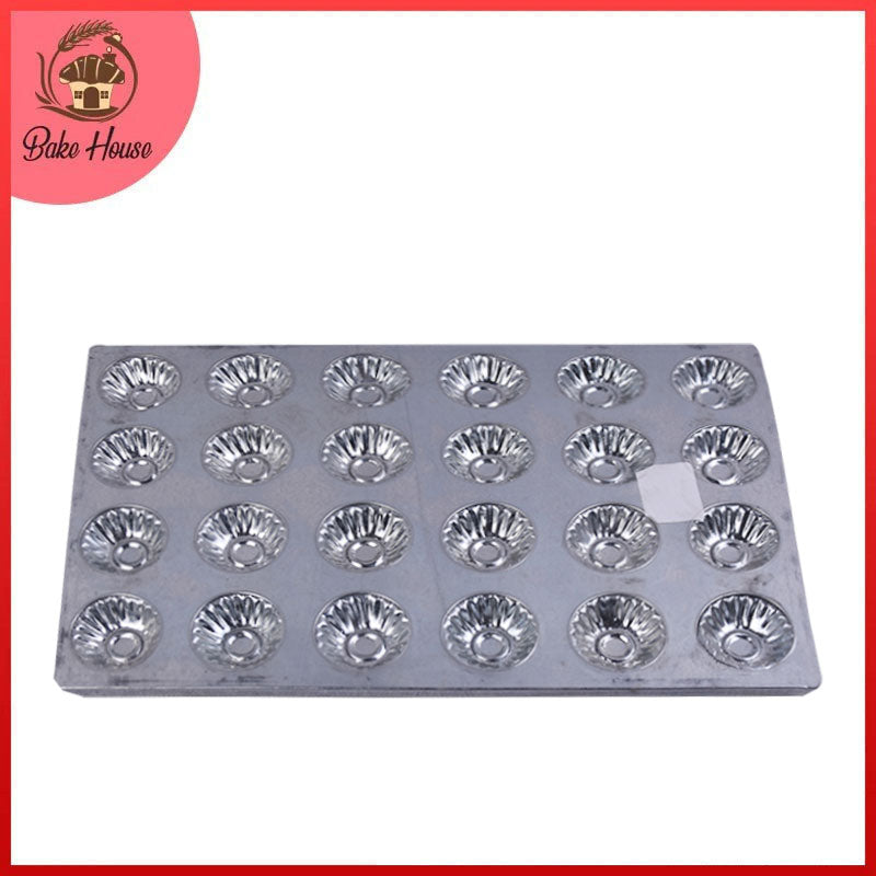 Mini Tart Mold Tray Silver 24 Cavity Design 02