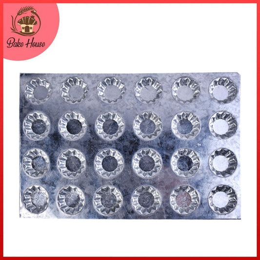 Mini Tart Mold Tray Silver 24 Cavity Design 04