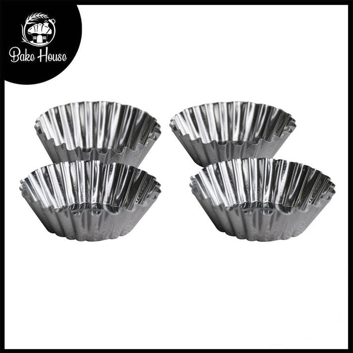 Mini Tart Pan Silver 4 Pcs Set 6.4cm