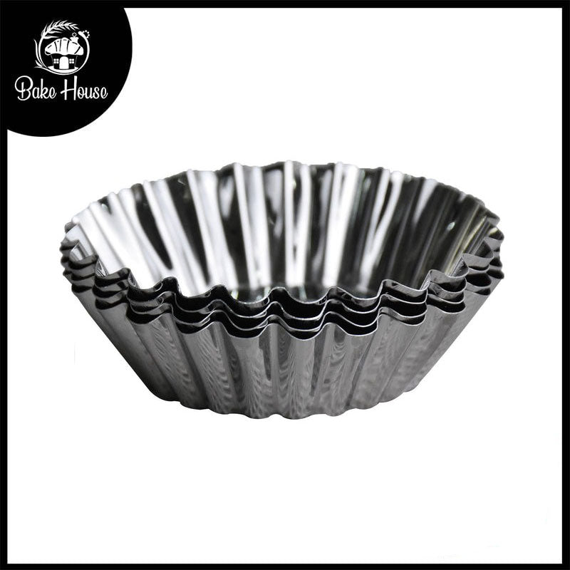 Mini Tart Pan Silver 4 Pcs Set 7.4cm