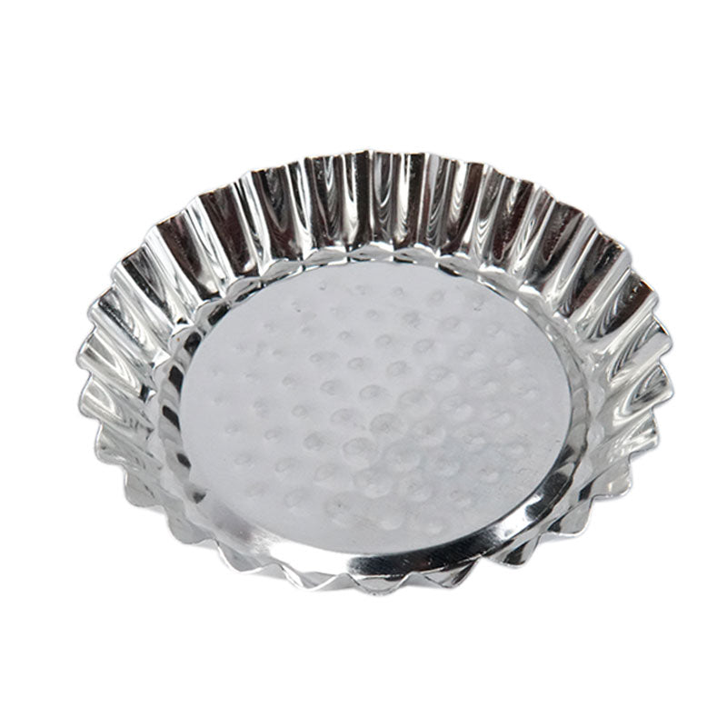 Mini Tart Pan Silver 4 Pcs Set Round Shallow