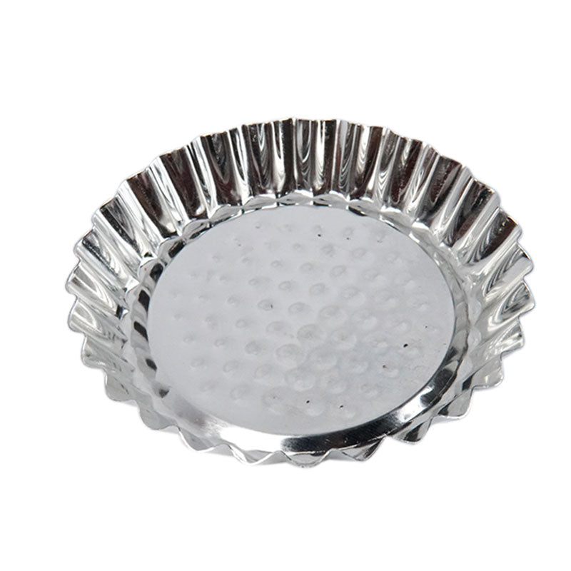 Mini Tart Pan Silver 4 Pcs Set Round Shallow