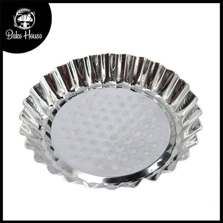 Mini Tart Pan Silver 4 Pcs Set Round Shallow