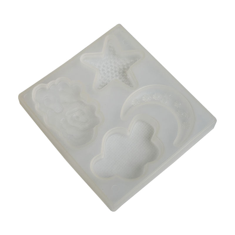 Moon, Star & Clouds Sky Theme Silicone Fondant & Chocolate Mold 4 Cavity