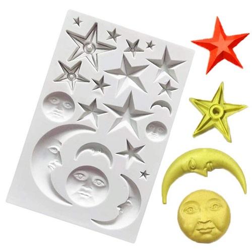 Moon, Sun & Stars Silicone Fondant & Chocolate Mold