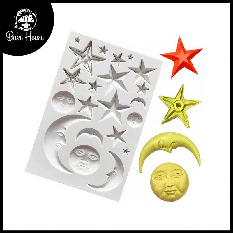 Moon, Sun & Stars Silicone Fondant & Chocolate Mold