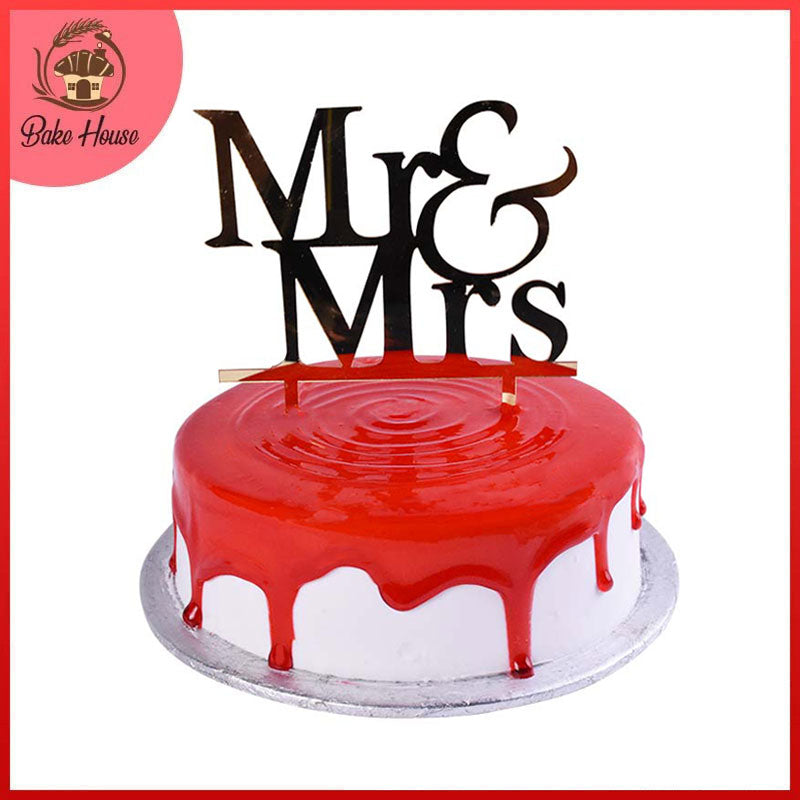 Mr & Mrs Cake Topper (Golden)