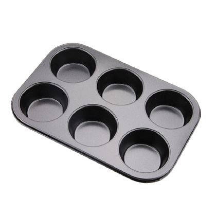 Regular Size 6.5cm Muffin Cupcake Baking Tray 6 Cavity Non Stick Bake House The Baking Treasure