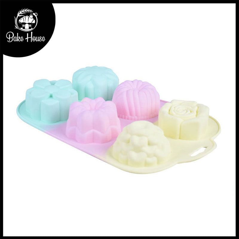 Multi Design Flowers Muffin And Dessert Silicone Mold 6 Cavity