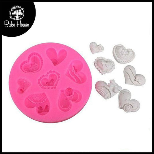 Multi Hearts Silicone Fondant & Chocolate Mold 7 Designs