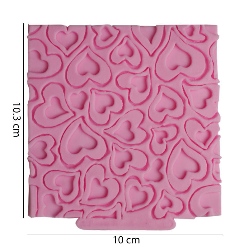 Multi Love Hearts Texture Silicone Fondant Mold