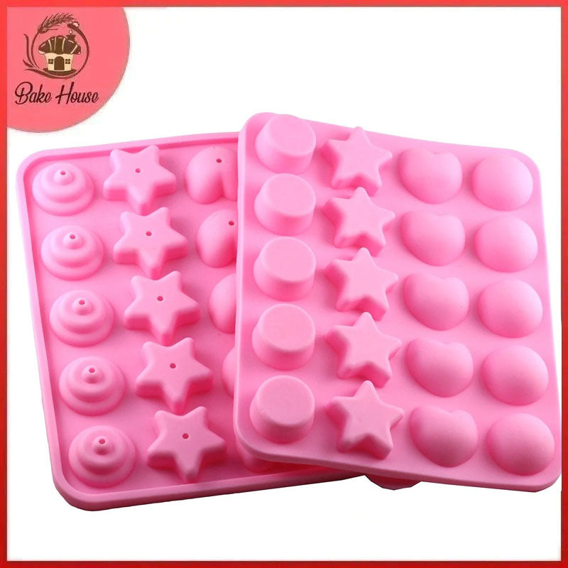 Multi Shapes Silicone Lollipop Mold 20 Cavity