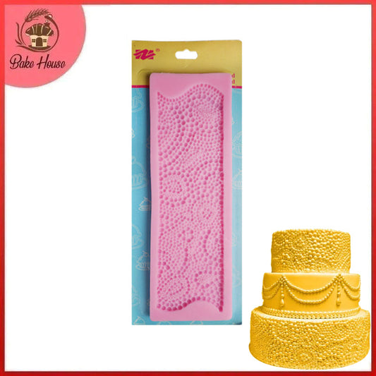 Multi Sizes Pearls Pattern Long Cake Border Silicone Fondant Mold Sheet