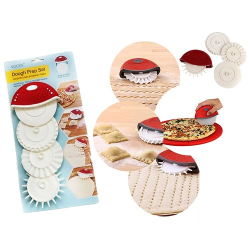 Multifunction Pizza Cutting Wheel Fluted Dough Prep Set