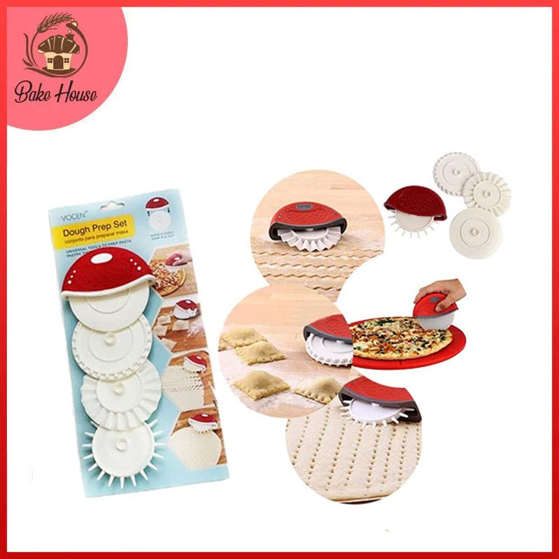 Multifunction Pizza Cutting Wheel Fluted Dough Prep Set