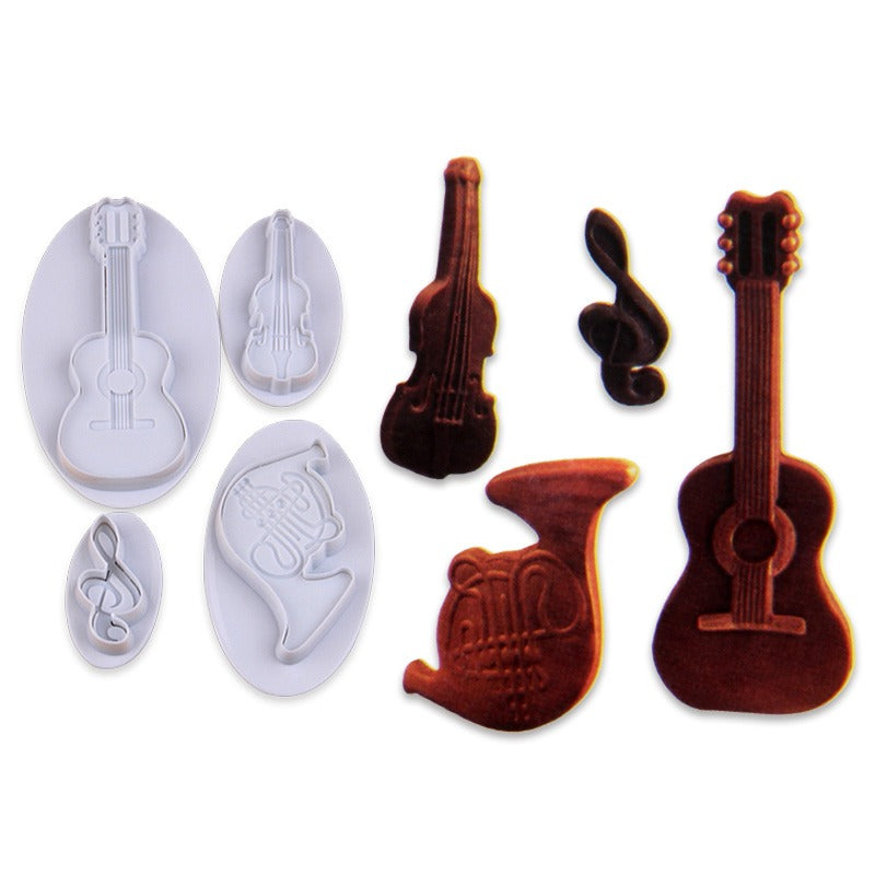 Musical Instrument Fondant Plunger Cutter 4Pcs Set