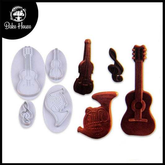 Musical Instrument Fondant Plunger Cutter 4Pcs Set