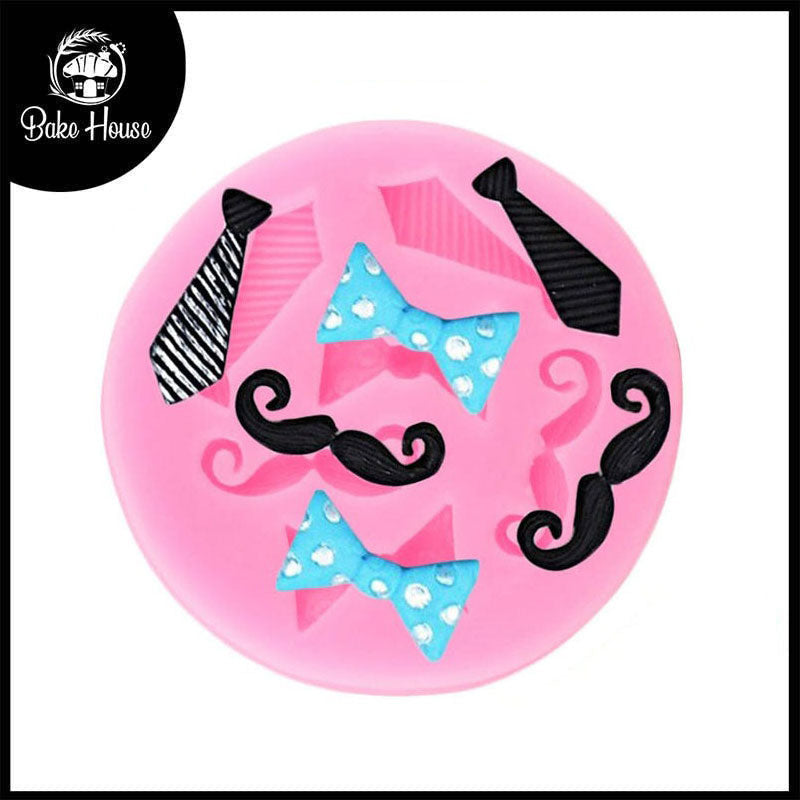 Mustache Bow Tie Silicone Fondant Mold