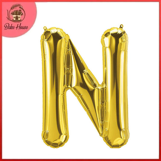 16 Inch Golden Alphabet N Letter Foil Balloon for Party Decoration