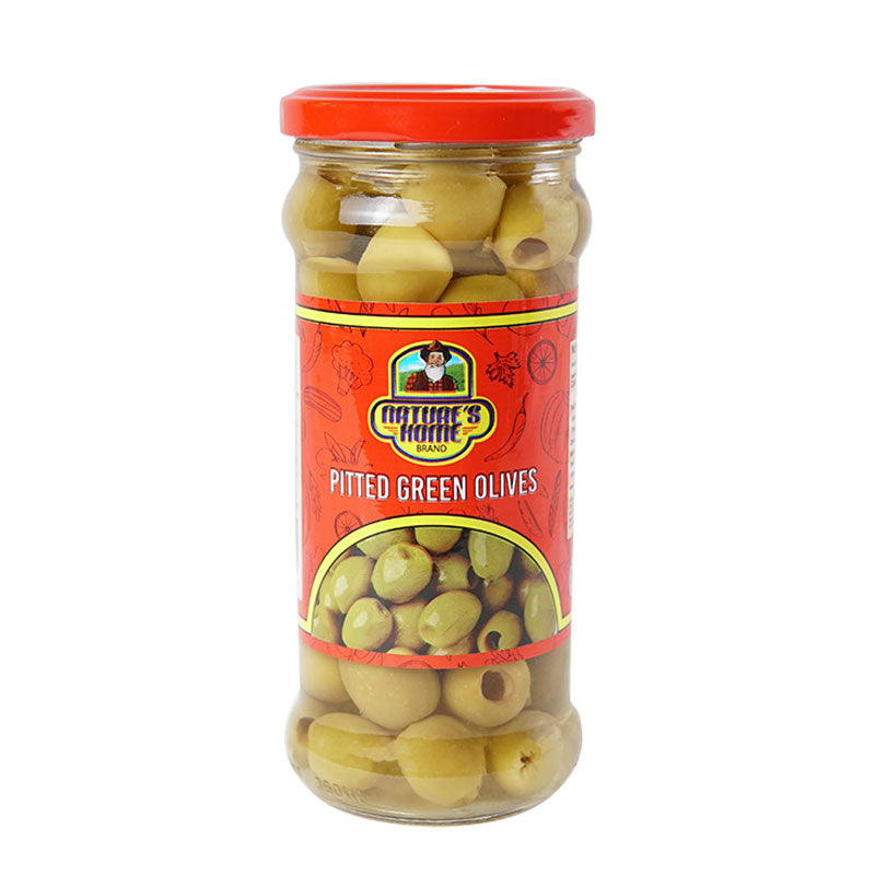 Nature's Home Pitted Green Olives 370gm