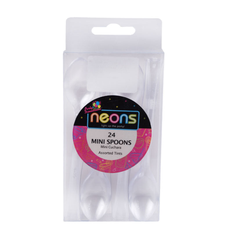 Neons Mini Plastic Spoons 24 Pcs Set