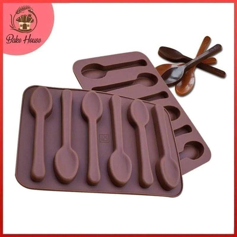 Spoon Silicone Chocolate Mold 6 Cavity Small Size