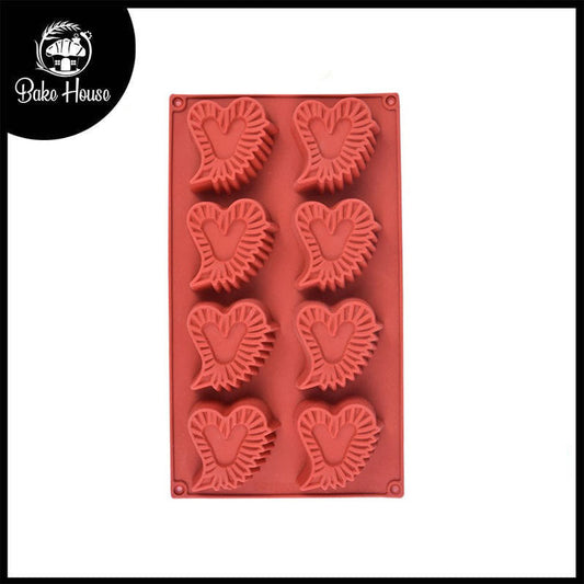 New Style Hearts Silicone Soap & Baking Mold 8 Cavity