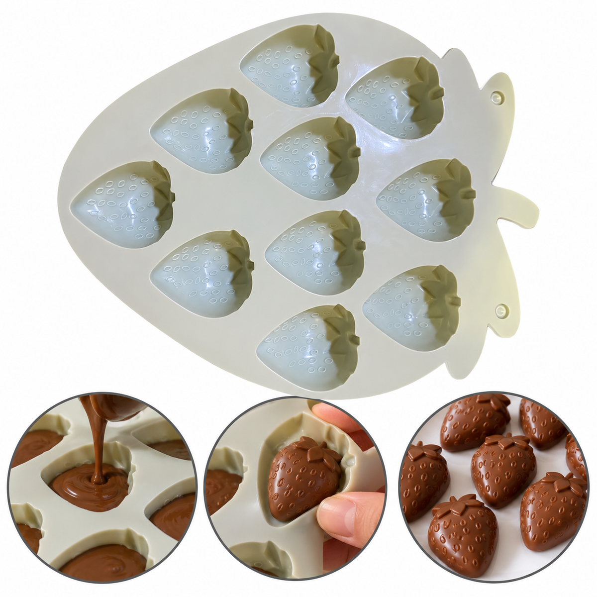 Strawberry Silicone Chocolate Mold 9 Cavity