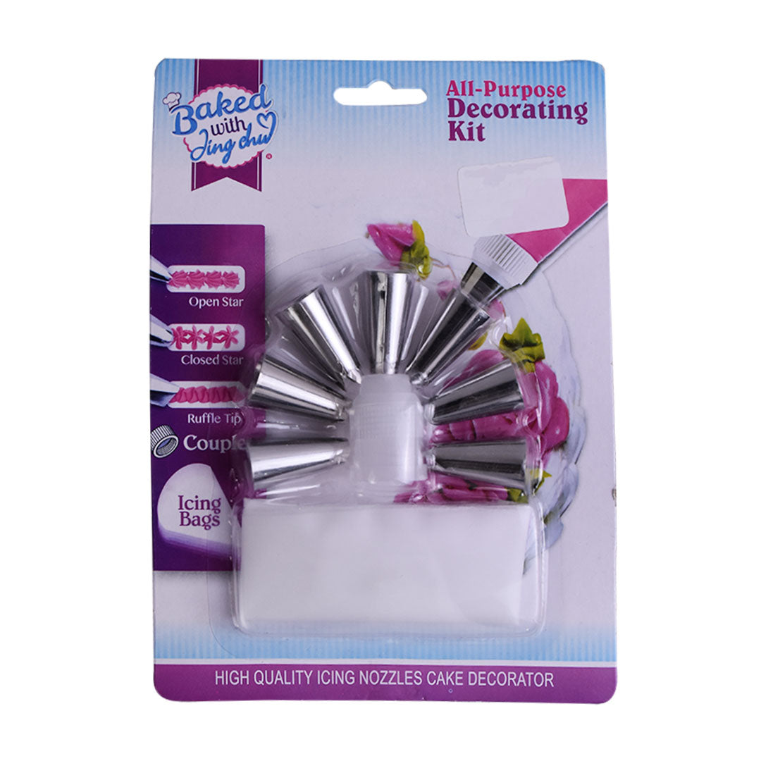 Nozzle Set 7Pcs With Coupler & Icing Piping Bag