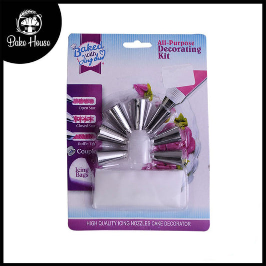 Nozzle Set 7Pcs With Coupler & Icing Piping Bag