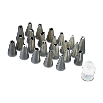 Nozzle Set Stainless Steel 23Pcs With Coupler Plastic