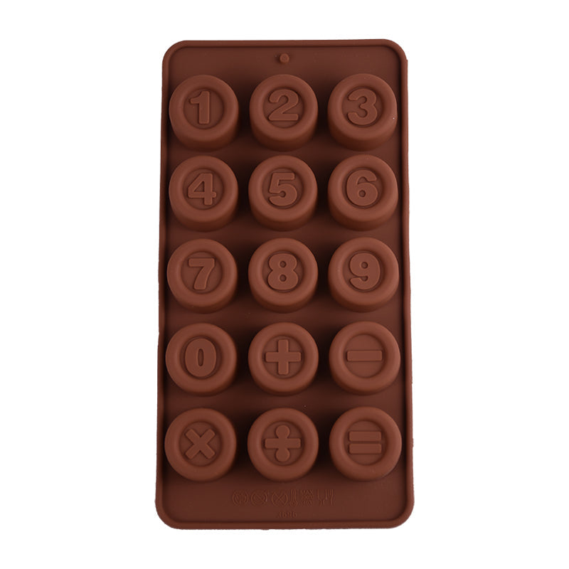 Number Buttons Silicone Chocolate Mold 15 Cavity