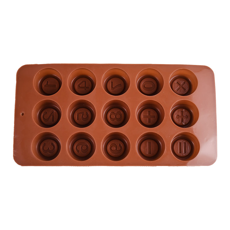 Number Buttons Silicone Chocolate Mold 15 Cavity