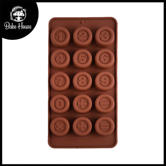 Number Buttons Silicone Chocolate Mold 15 Cavity