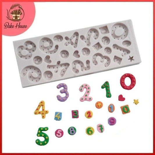 Number & Buttons Silicone Fondant Mold