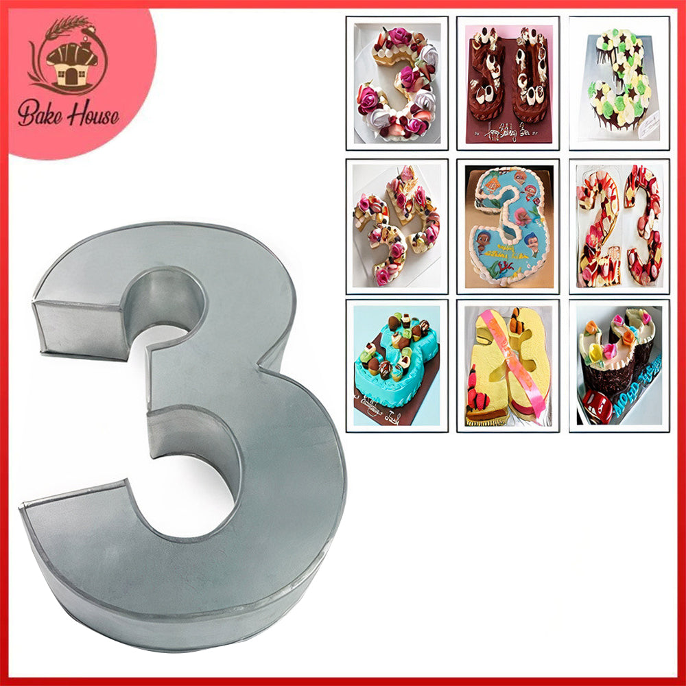 Number Cake Baking Mold Silver Tin (3)