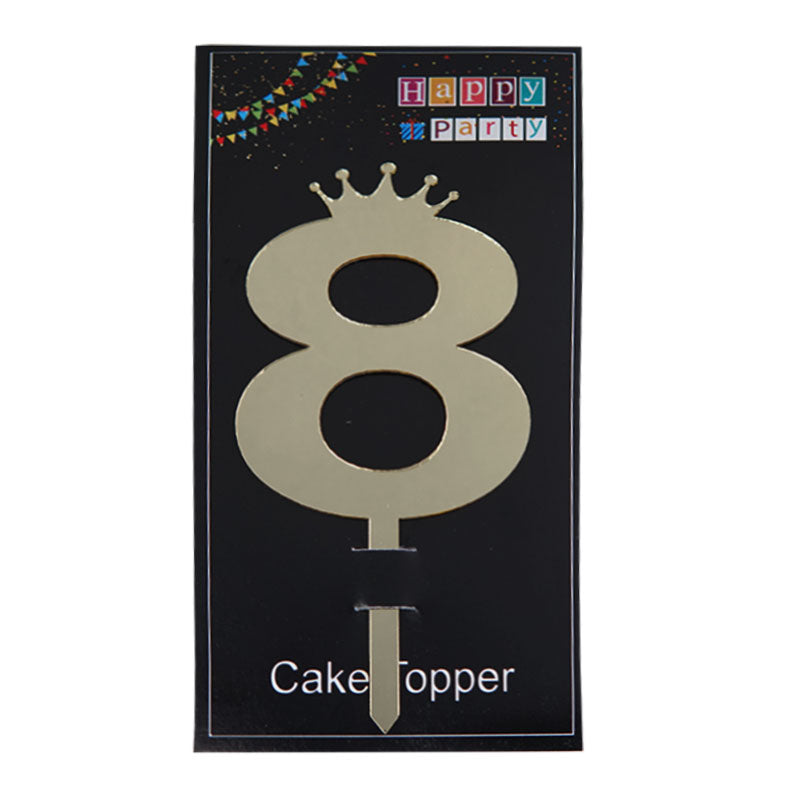 Number Cake Topper Golden  (Eight)