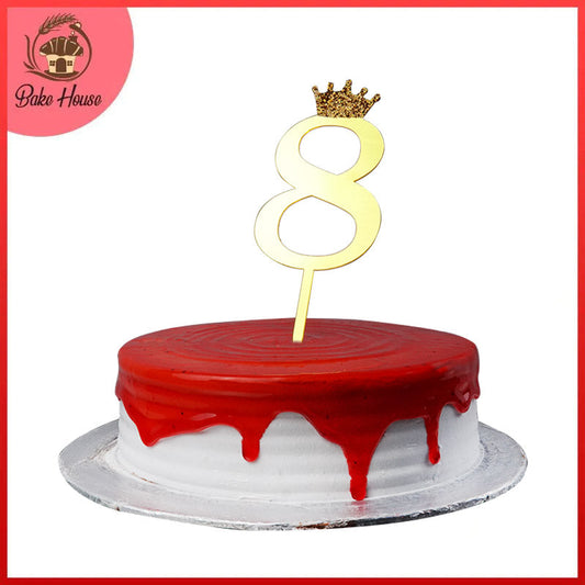 Number Cake Topper Golden  (Eight)