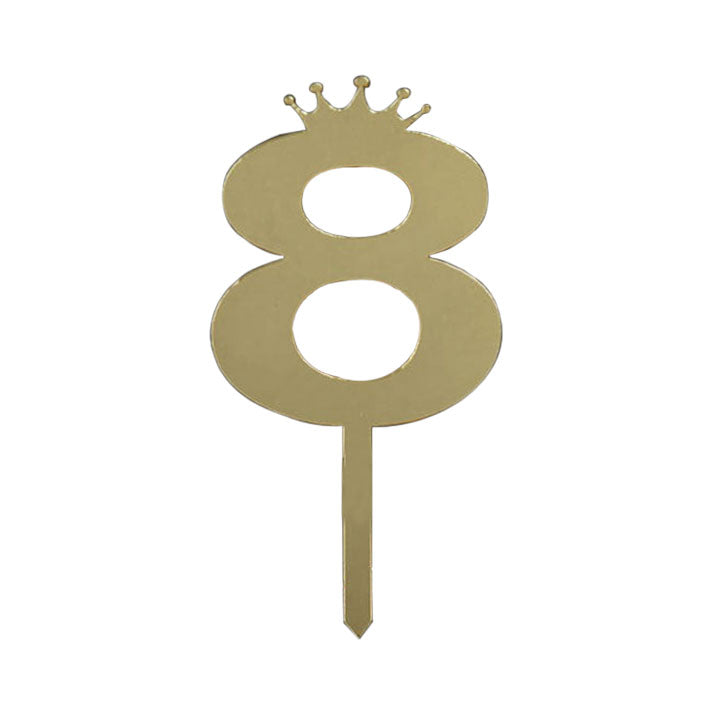 Number Cake Topper Golden  (Eight)