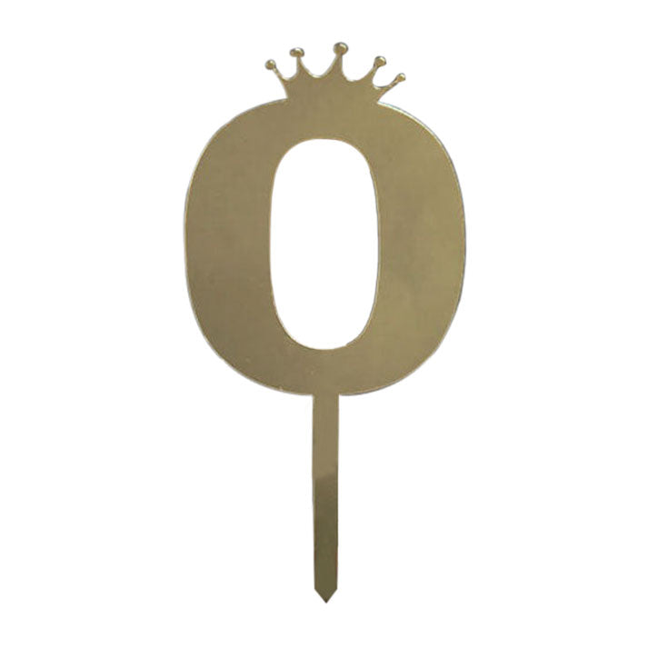 Number Cake Topper Golden  (Zero)