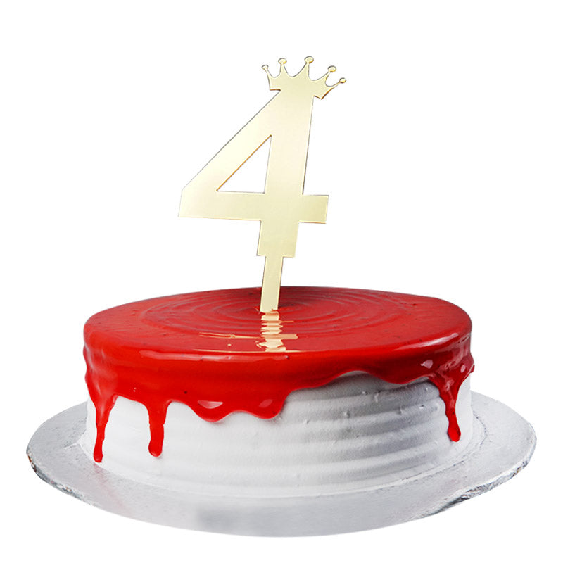 Number Cake Topper Golden  (Four)