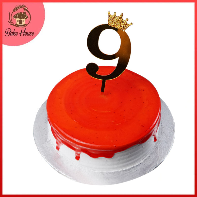 Number Cake Topper Golden  (Nine)
